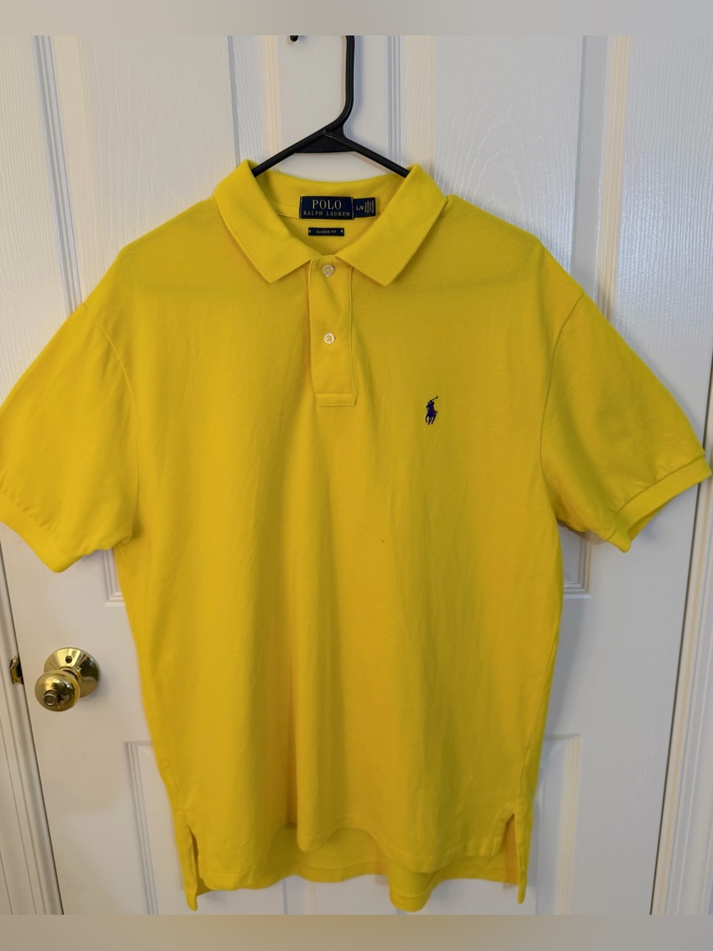 Ralph Lauren Classic Fit Yellow Men’s Polo Shirt, Size: Large